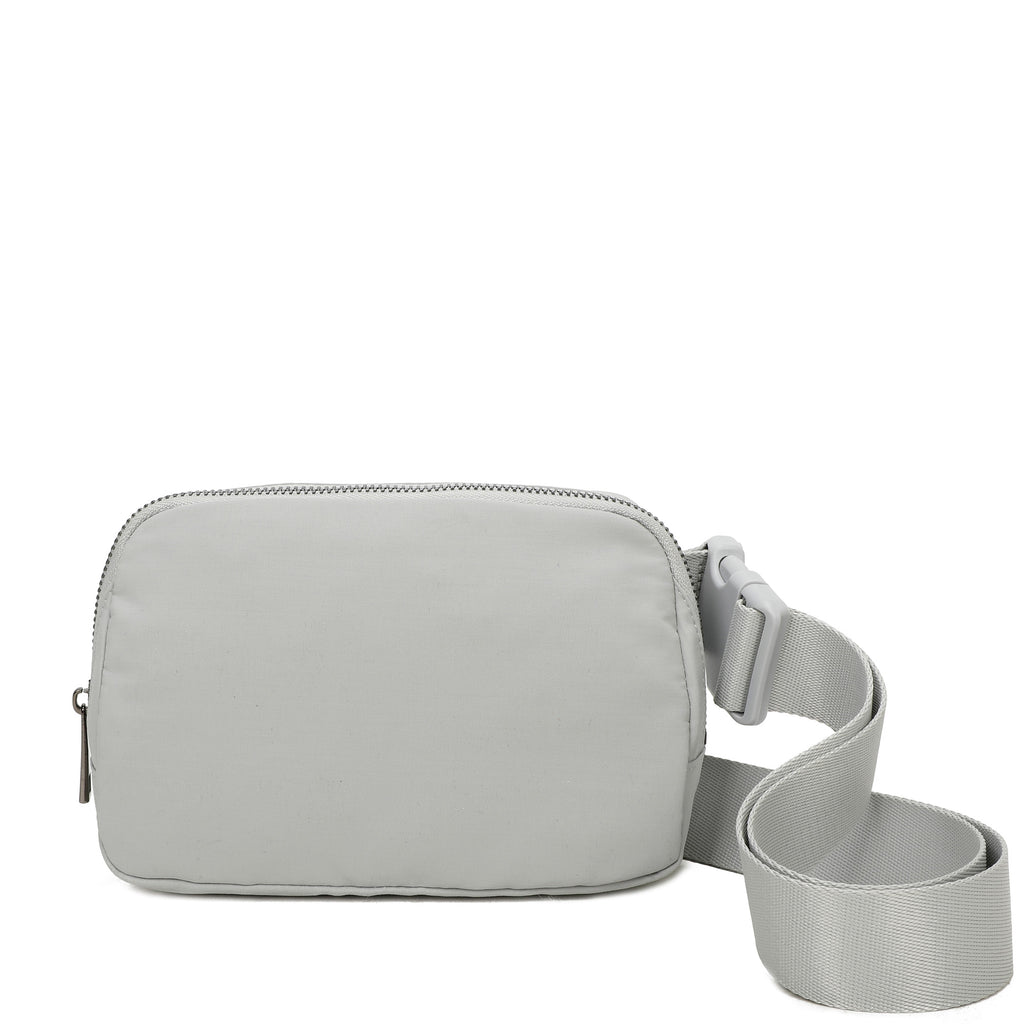 ampere creations Adelaide's Water Repellent Nylon Belt Fanny Bag - Light Grey