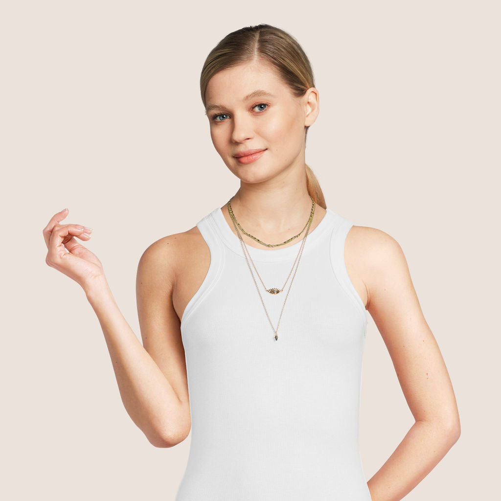 ampere creations 3 Piece Multi Eye Gold Necklace