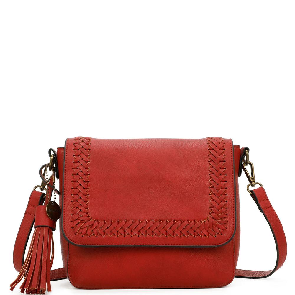 ampere creations Della Crossbody Vegan Leather - Red