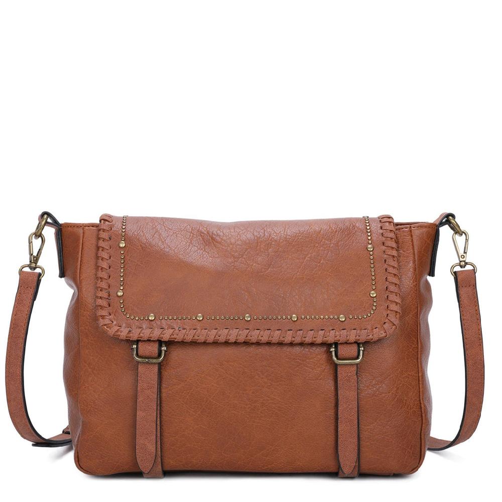 ampere creations Kelsea Messenger Crossbody - Cognac