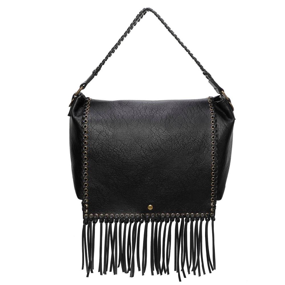 ampere creations Lacey Fringe Messenger - Black