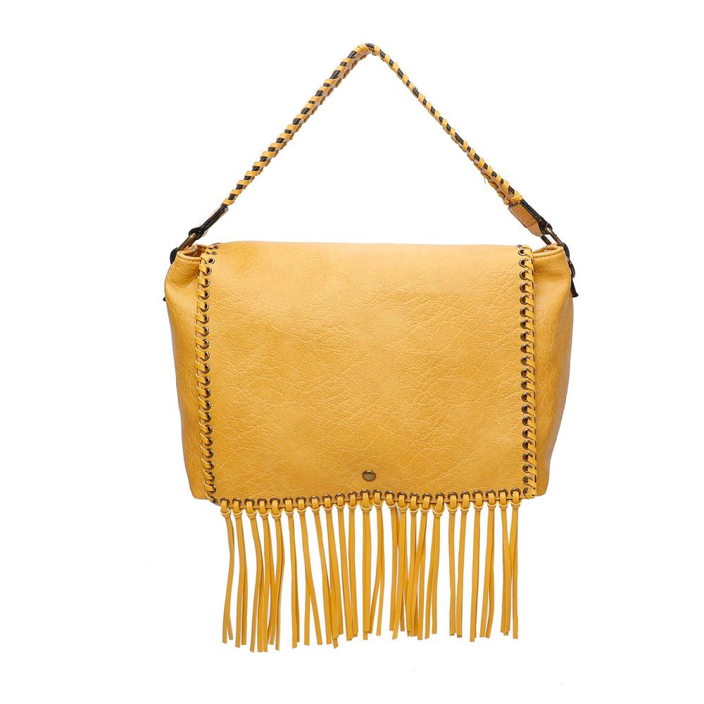 ampere creations Lacey Fringe Messenger - Mustard