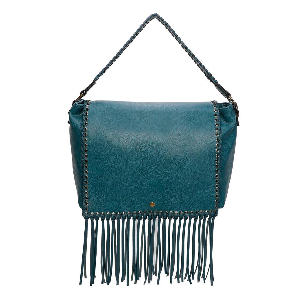 ampere creations Lacey Fringe Messenger - Teal
