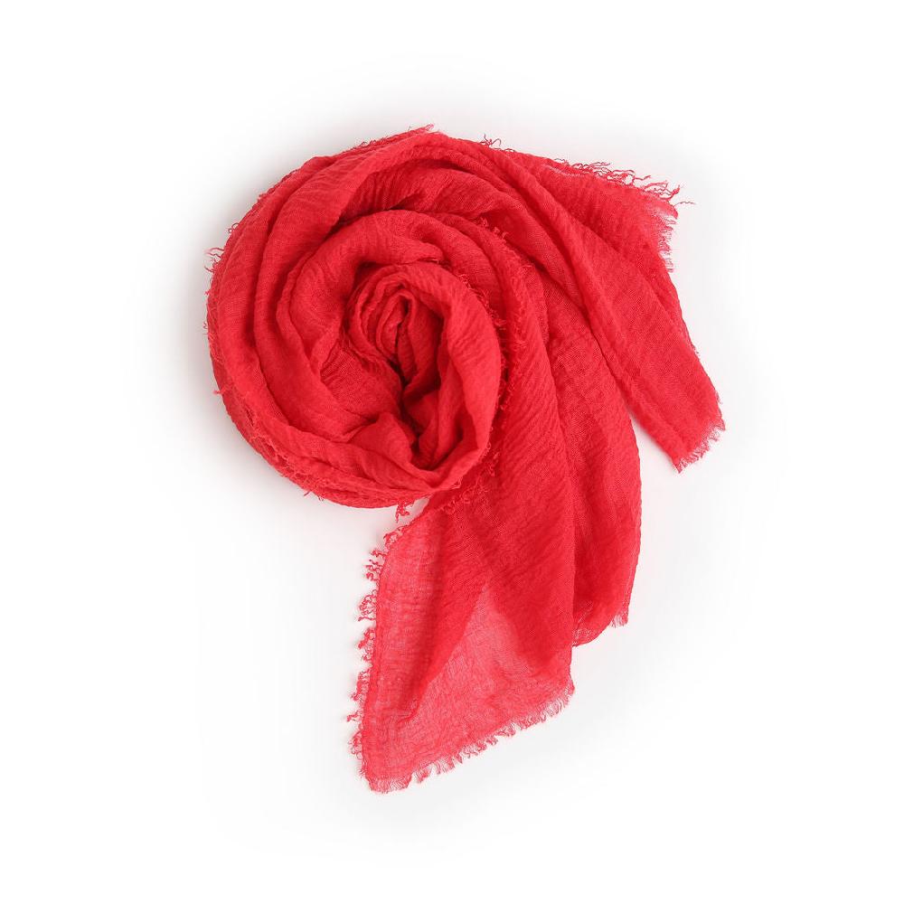 ampere creations Lauren's Cotton Blended Scarf - Red