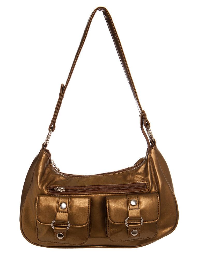 ampere creations Saddie Satchel - Gold Brown