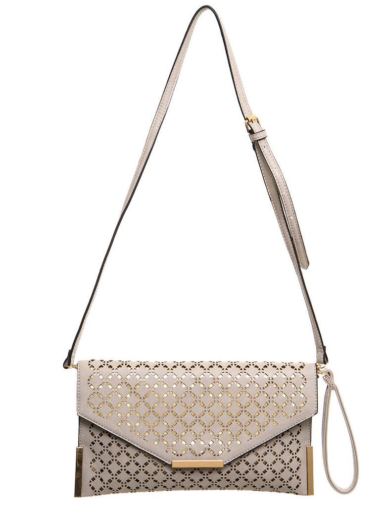 ampere creations The Ana Laser Cut Messenger - Beige