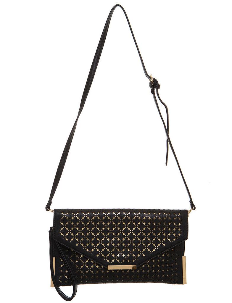 ampere creations The Ana Laser Cut Messenger - Black