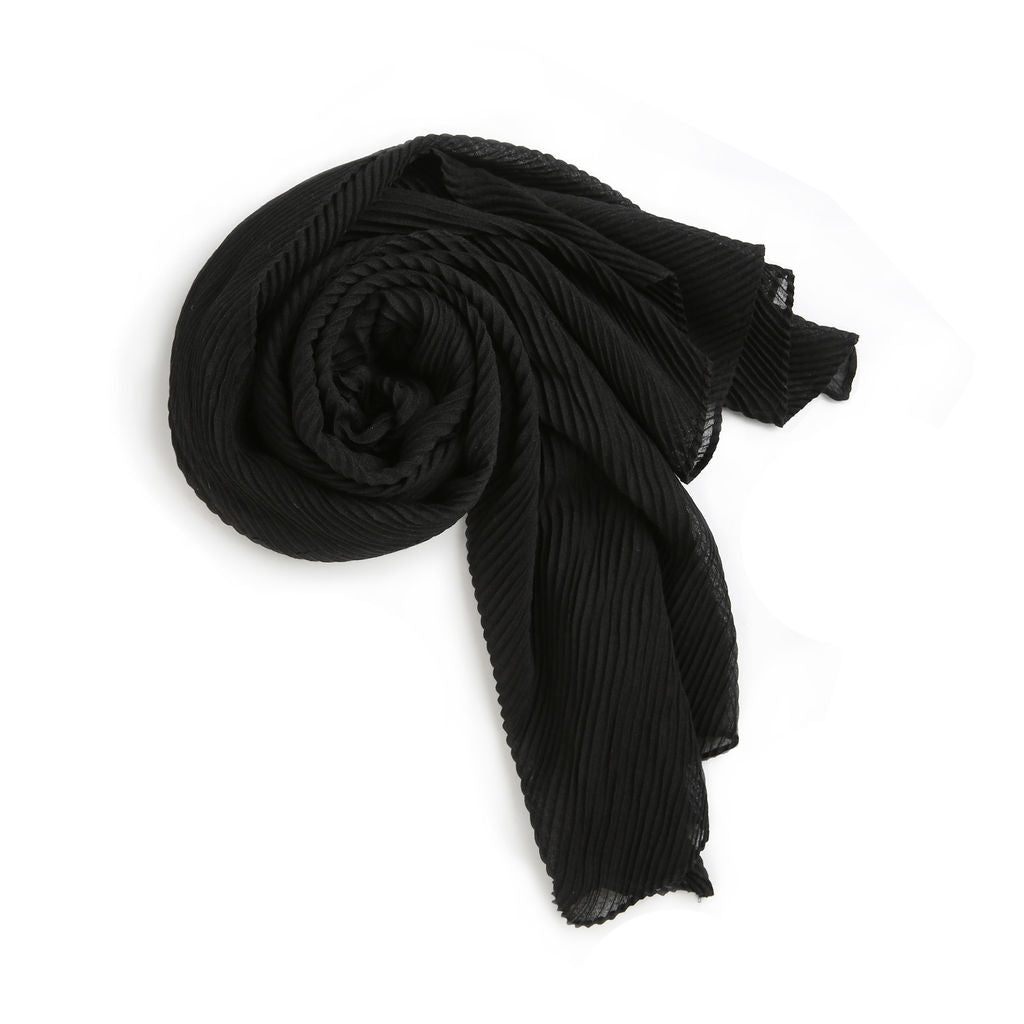 ampere creations Angela's Faux Pashmina Accordion Scarf - Black