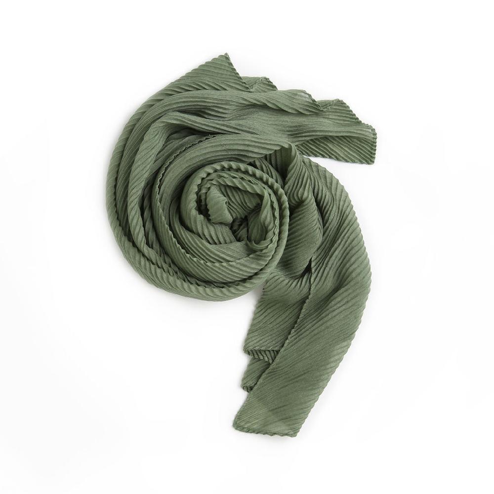 ampere creations Angela's Faux Pashmina Accordion Scarf - Olive