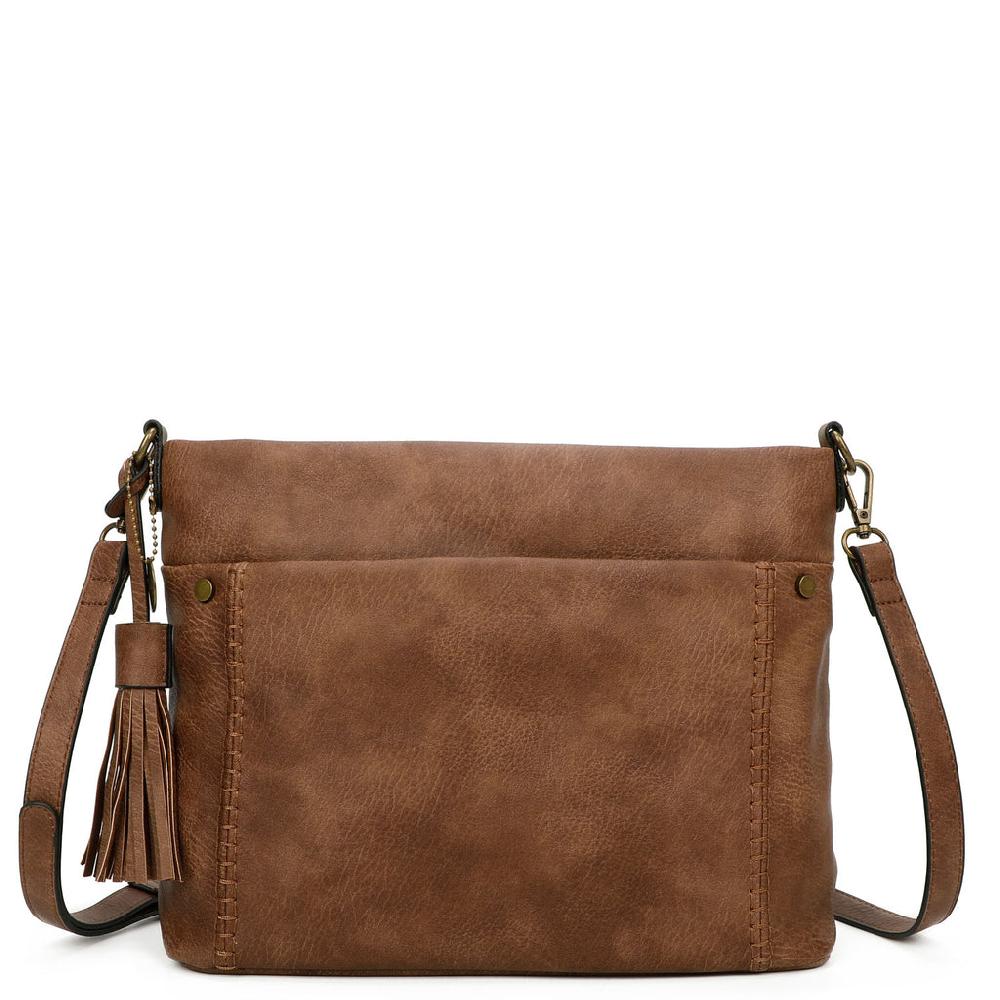 ampere creations Christina Crossbody Vegan Leather Bag - Brown