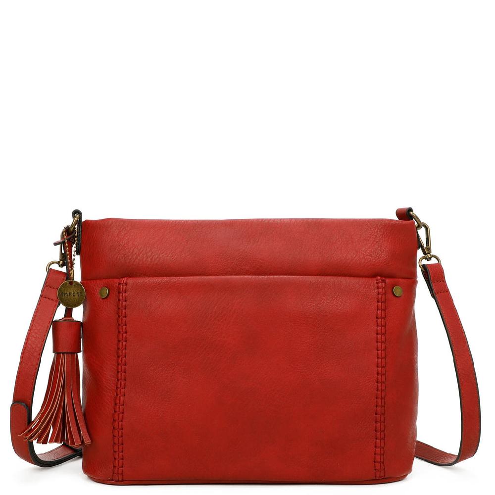 ampere creations Christina Crossbody Vegan Leather Bag - Red