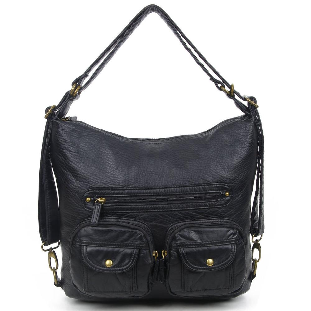 ampere creations Convertible Crossbody Backpack - Black