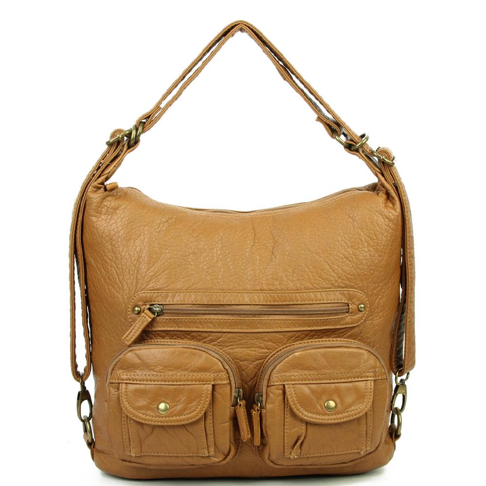 ampere creations Convertible Crossbody Backpack - Brown