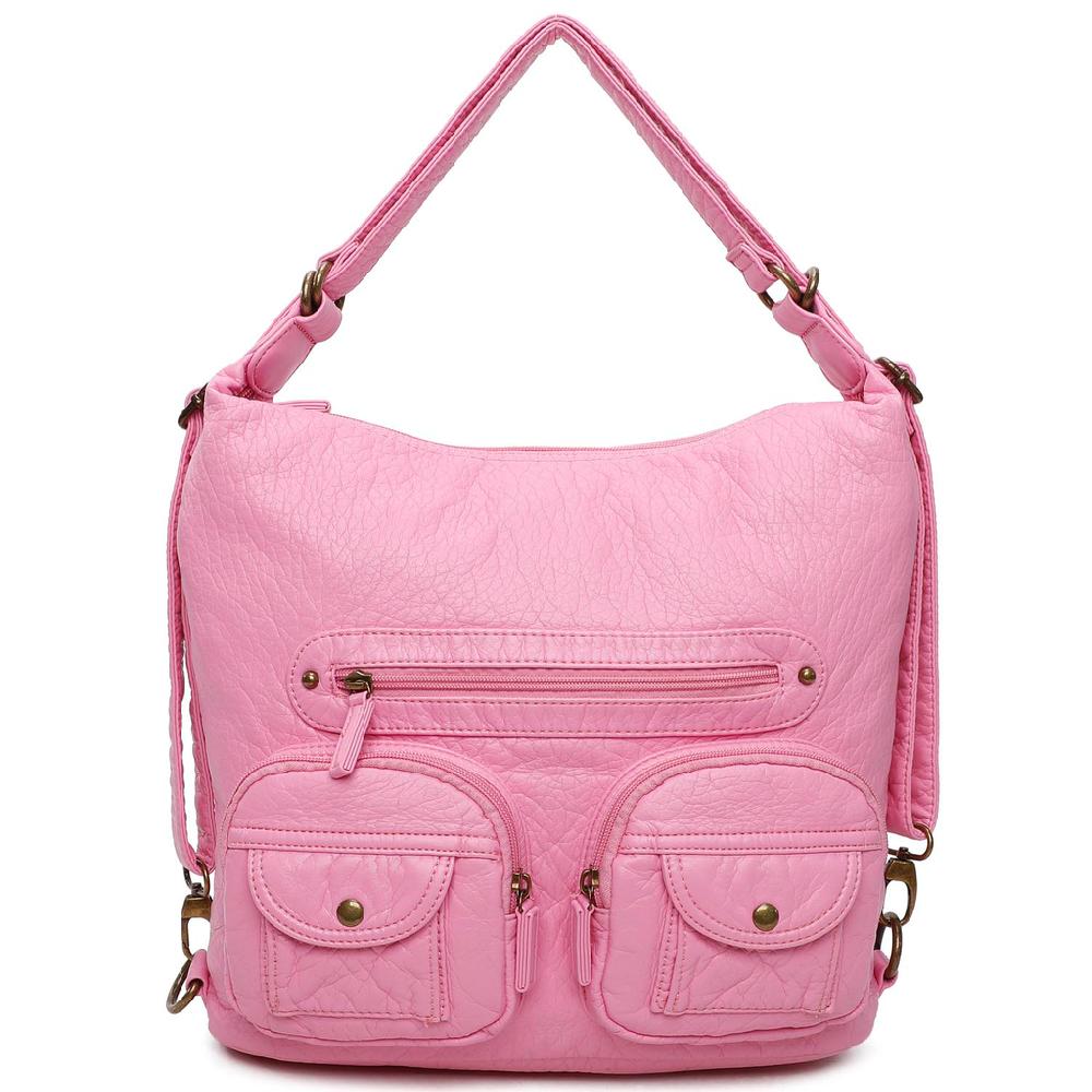 ampere creations Convertible Crossbody Backpack - Bubble Gum Pink