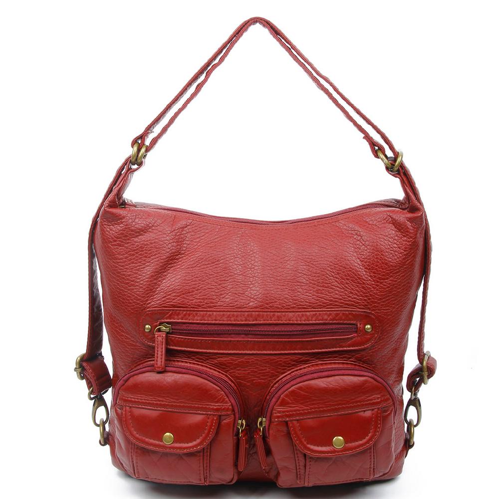 ampere creations Convertible Crossbody Backpack - Burgundy
