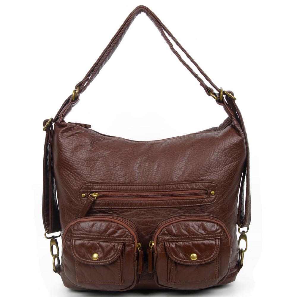 ampere creations Convertible Crossbody Backpack - Chocolate Brown