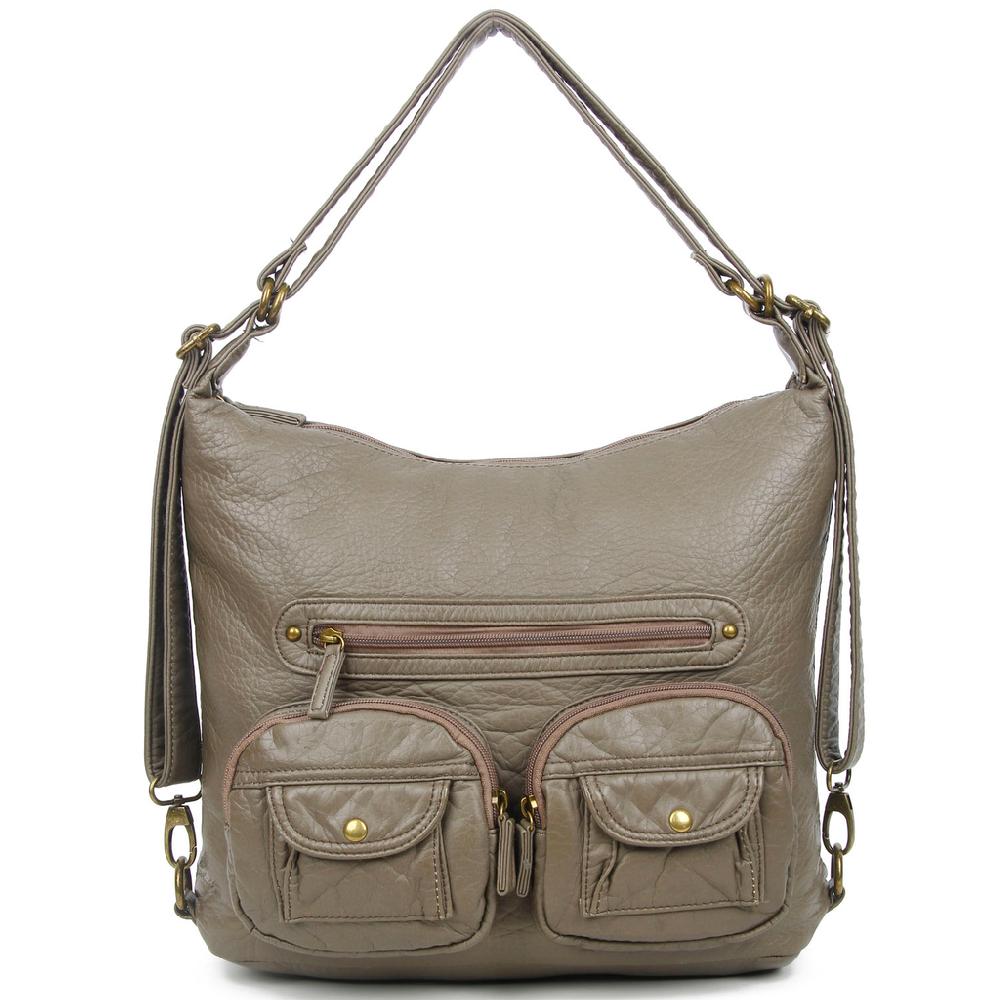 ampere creations Convertible Crossbody Backpack - Dark Grey