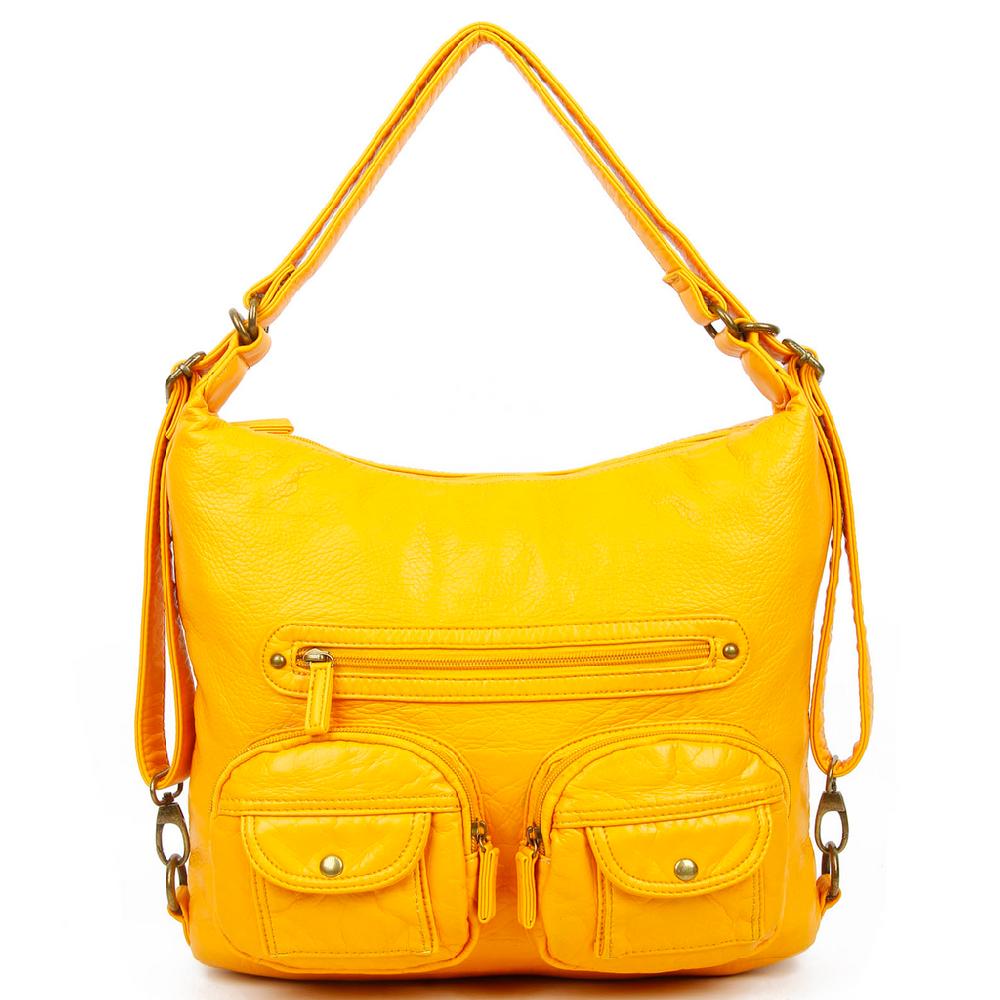 ampere creations Convertible Crossbody Backpack - Honey Mustard