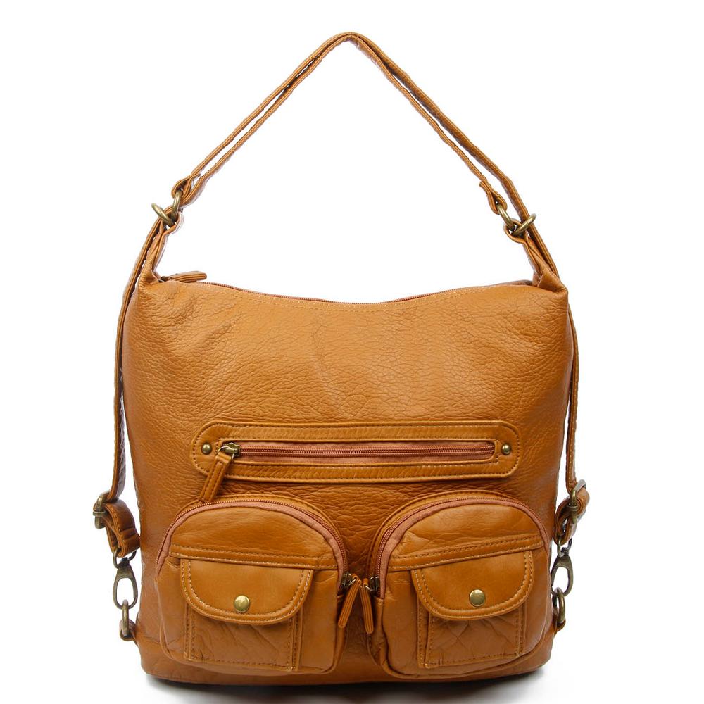ampere creations Convertible Crossbody Backpack - Light Brown