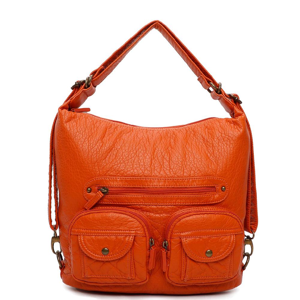 ampere creations Convertible Crossbody Backpack - Orange