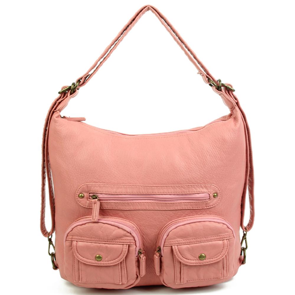 ampere creations Convertible Crossbody Backpack - Rose Pink