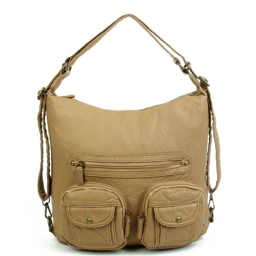 ampere creations Convertible Crossbody Backpack - Sand