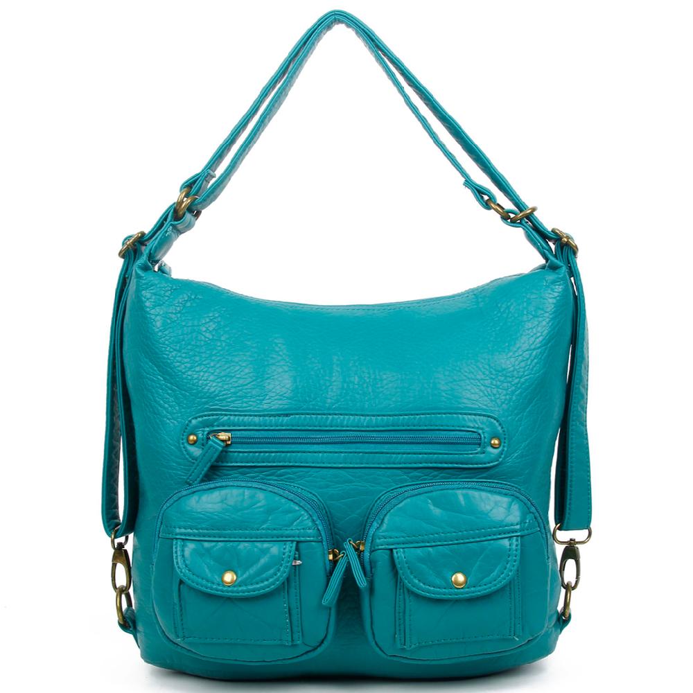 ampere creations Convertible Crossbody Backpack - Teal