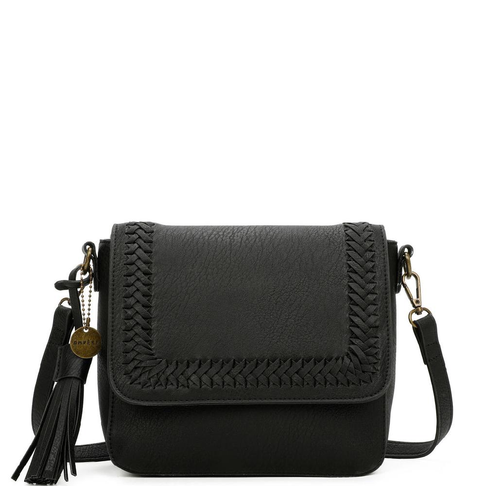 ampere creations Della Crossbody Vegan Leather - Black
