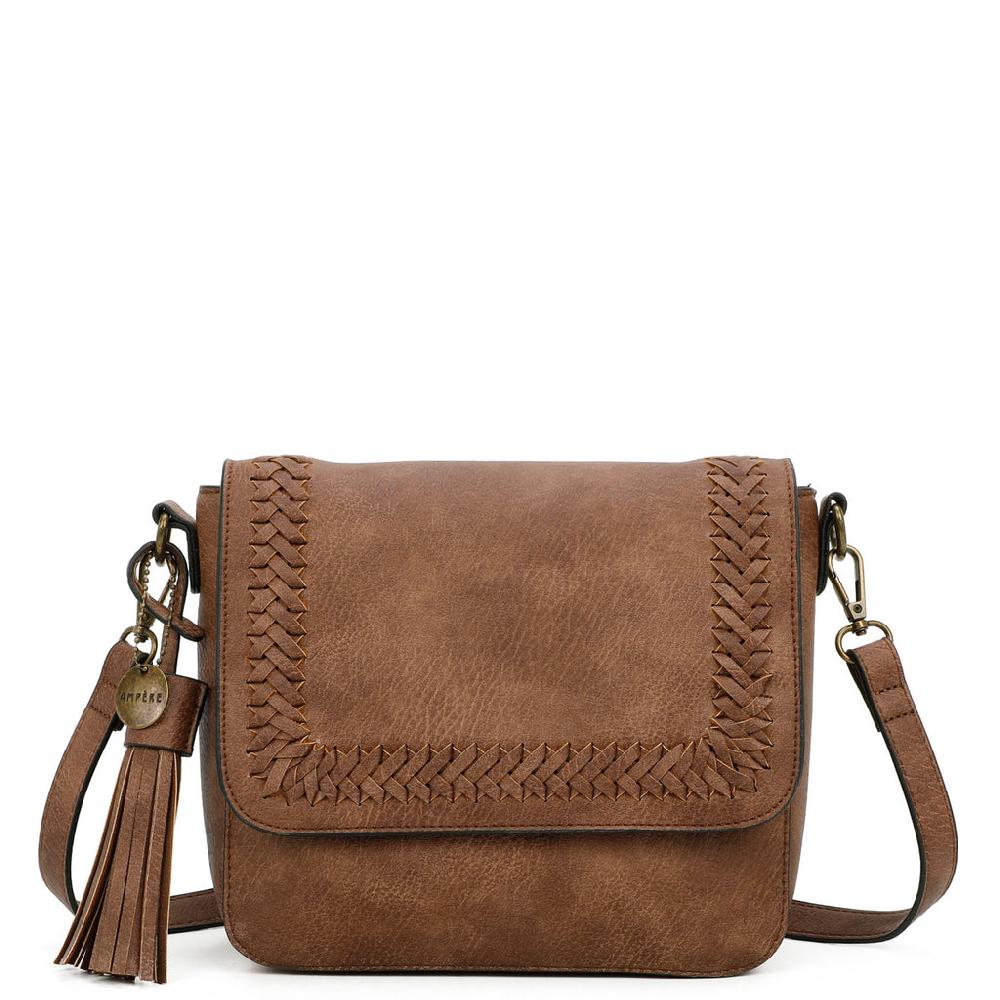 ampere creations Della Crossbody Vegan Leather - Brown