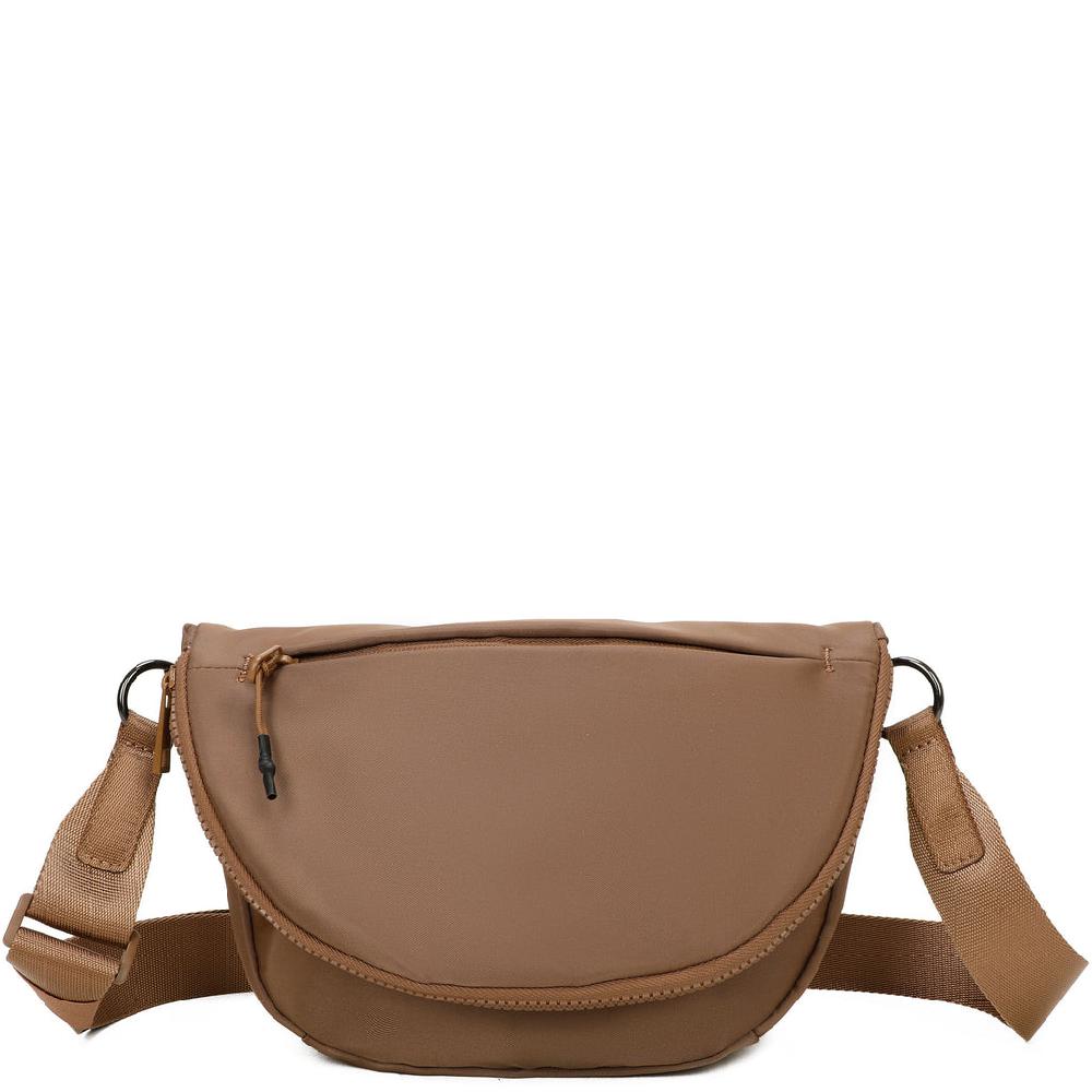 ampere creations Hailey's Large Half Circle Nylon Bum Fanny Bag - Caramel