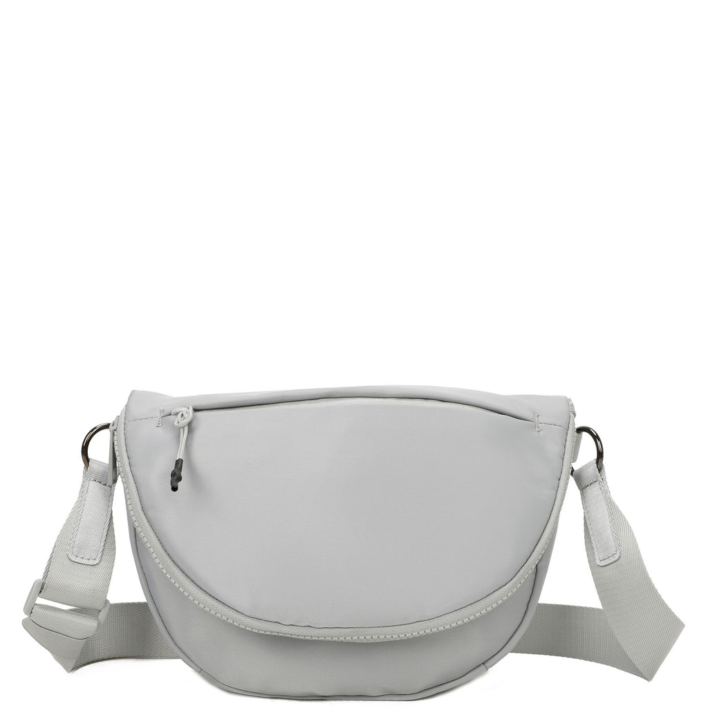 ampere creations Hailey's Large Half Circle Nylon Bum Fanny Bag - Light Grey