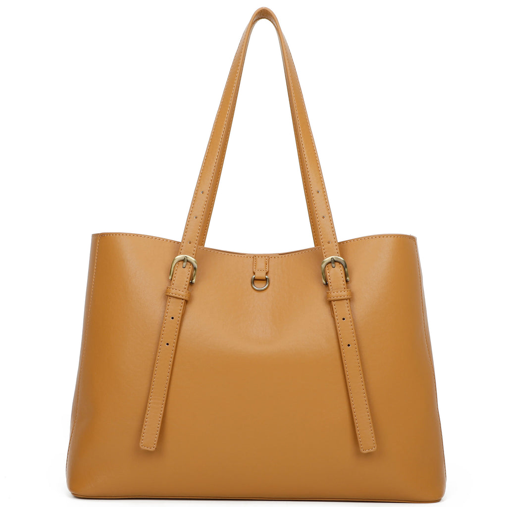 ampere creations Isla Biodegradable Vegan Leather with detachable bag XL Tote - Tan