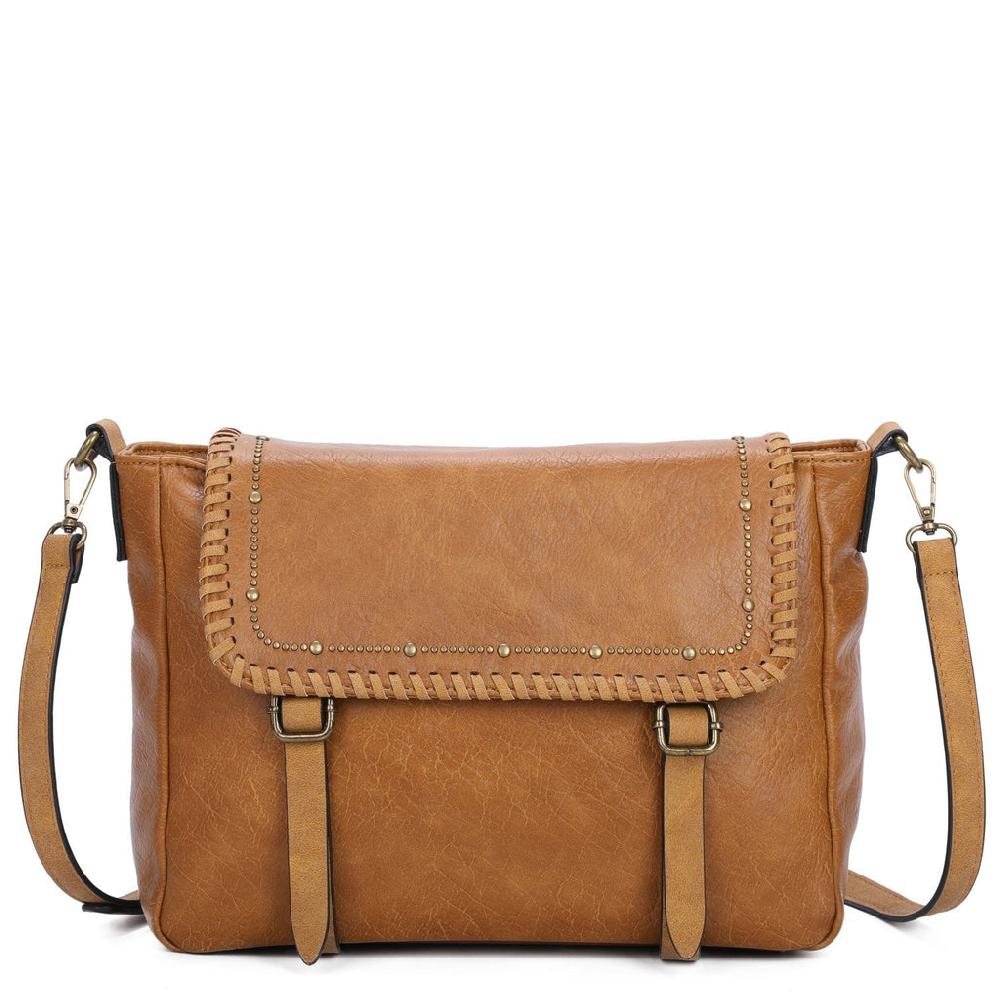 ampere creations Kelsea Messenger Crossbody - Light Brown