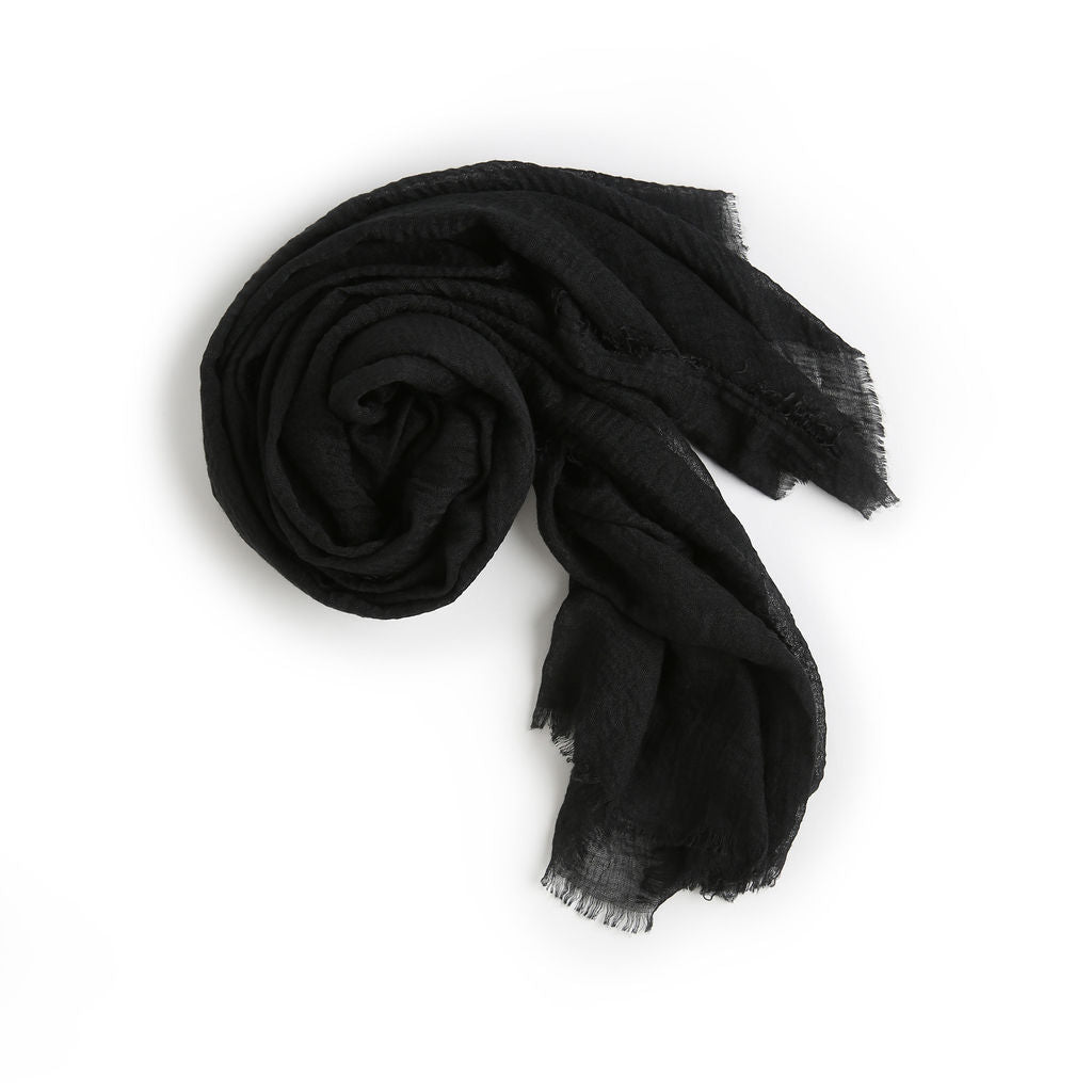 ampere creations Lauren's Cotton Blended Scarf - Black