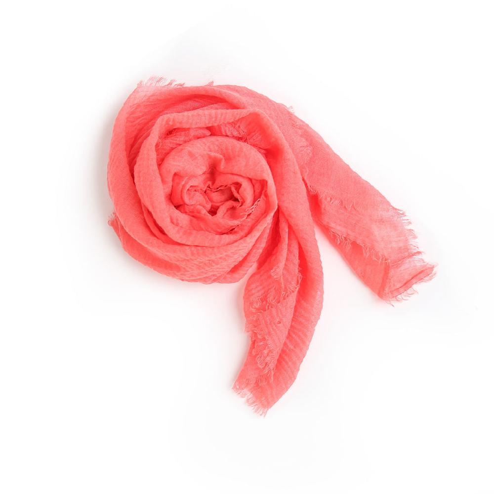 ampere creations Lauren's Cotton Blended Scarf - Coral