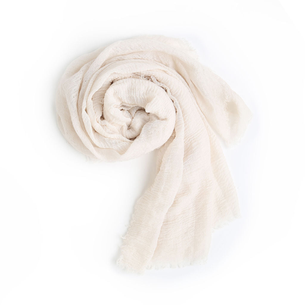 ampere creations Lauren's Cotton Blended Scarf - Off White