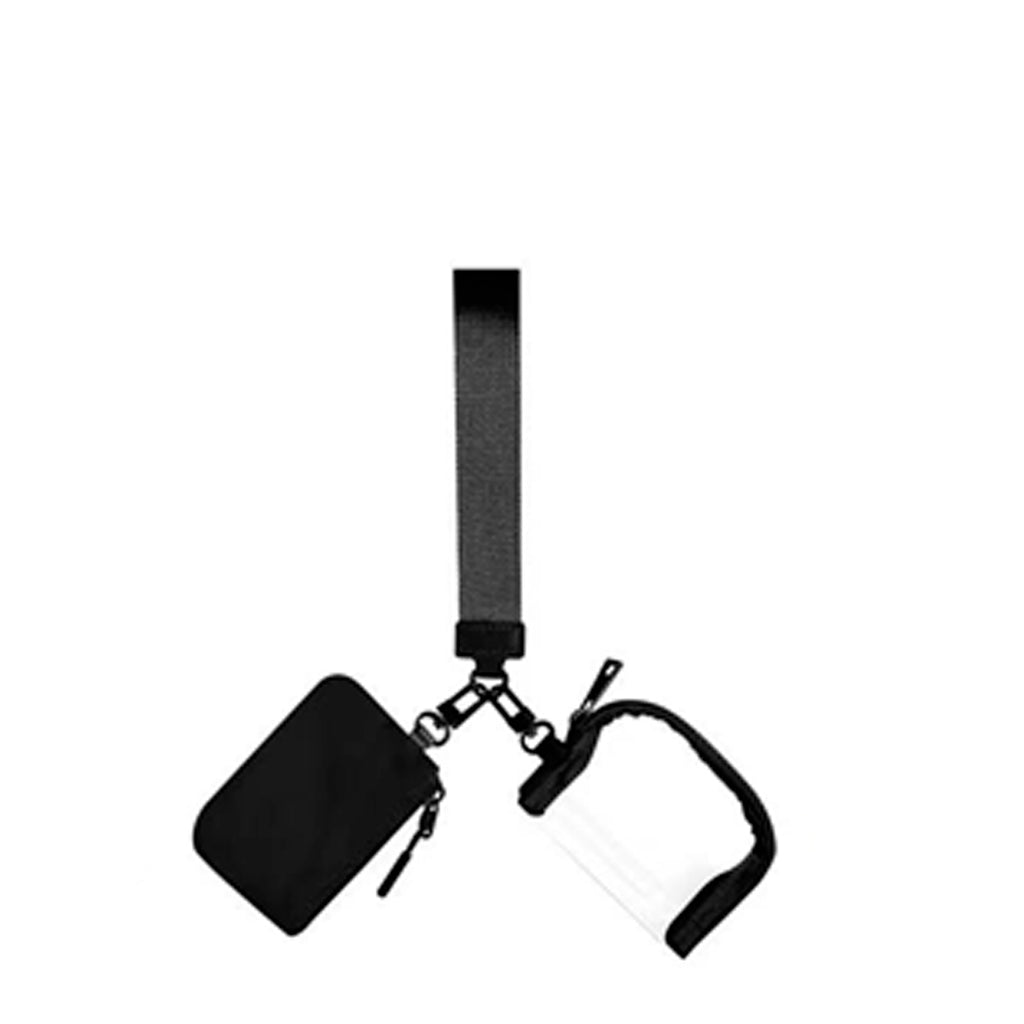 ampere creations Marisa Alternative Nylon Dual Pouch Wristlet Strap Wallet - Black & Clear
