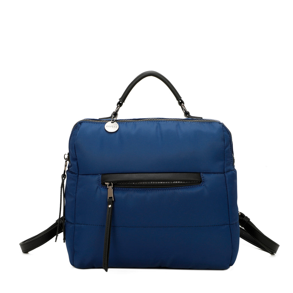 ampere creations Molly Sustainable Nylon Fashionable Puffer Convertible Bag - Blue