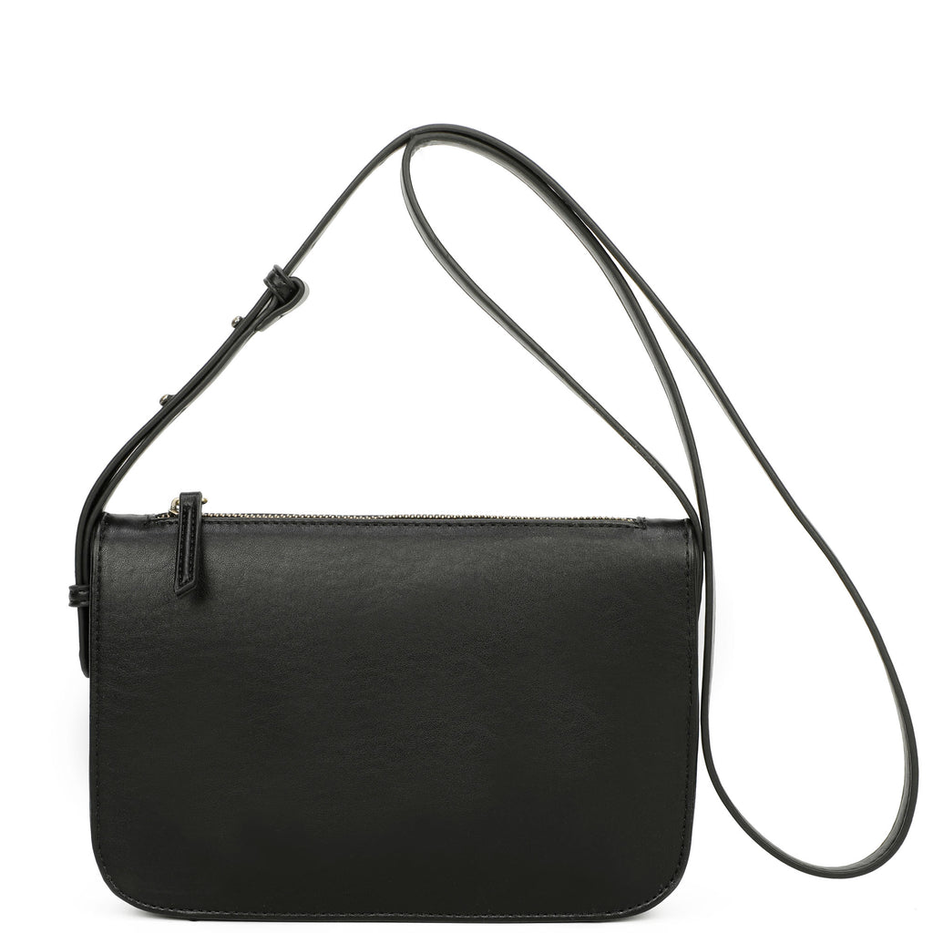 ampere creations Poppy Biodegradable Vegan Leather Single Zip Crossbody - Black
