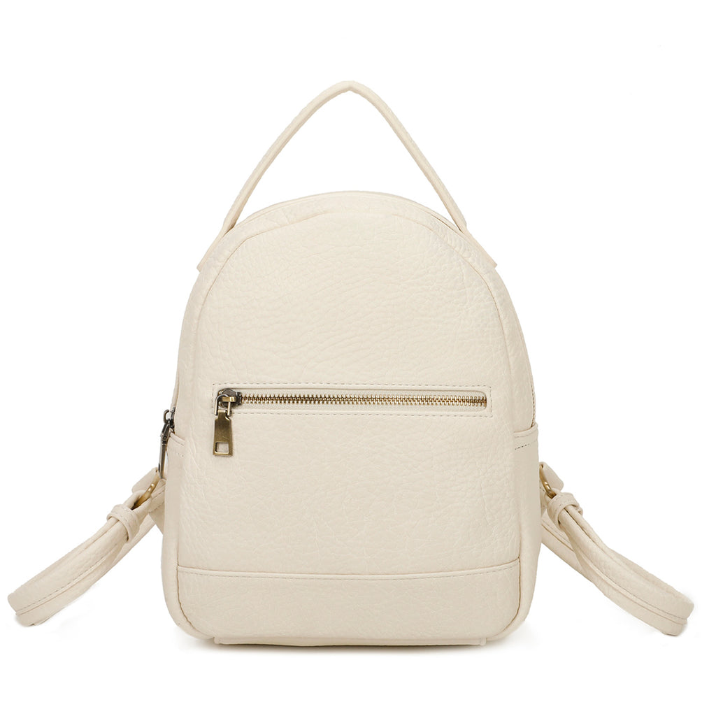 ampere creations Sirena Sustainable Vegan Leather Simply and Modern Backpack - Cream