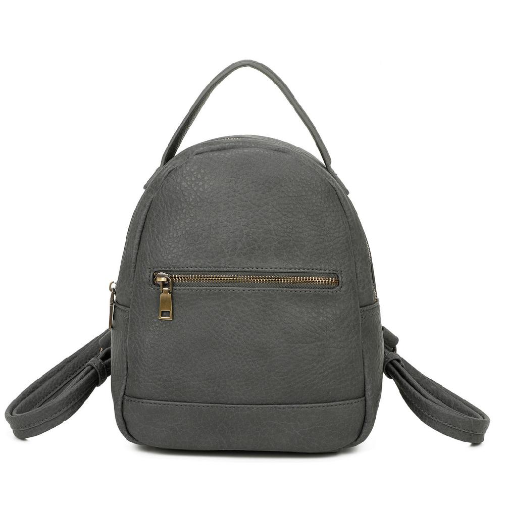 ampere creations Sirena Sustainable Vegan Leather Simply and Modern Backpack - Dark Grey