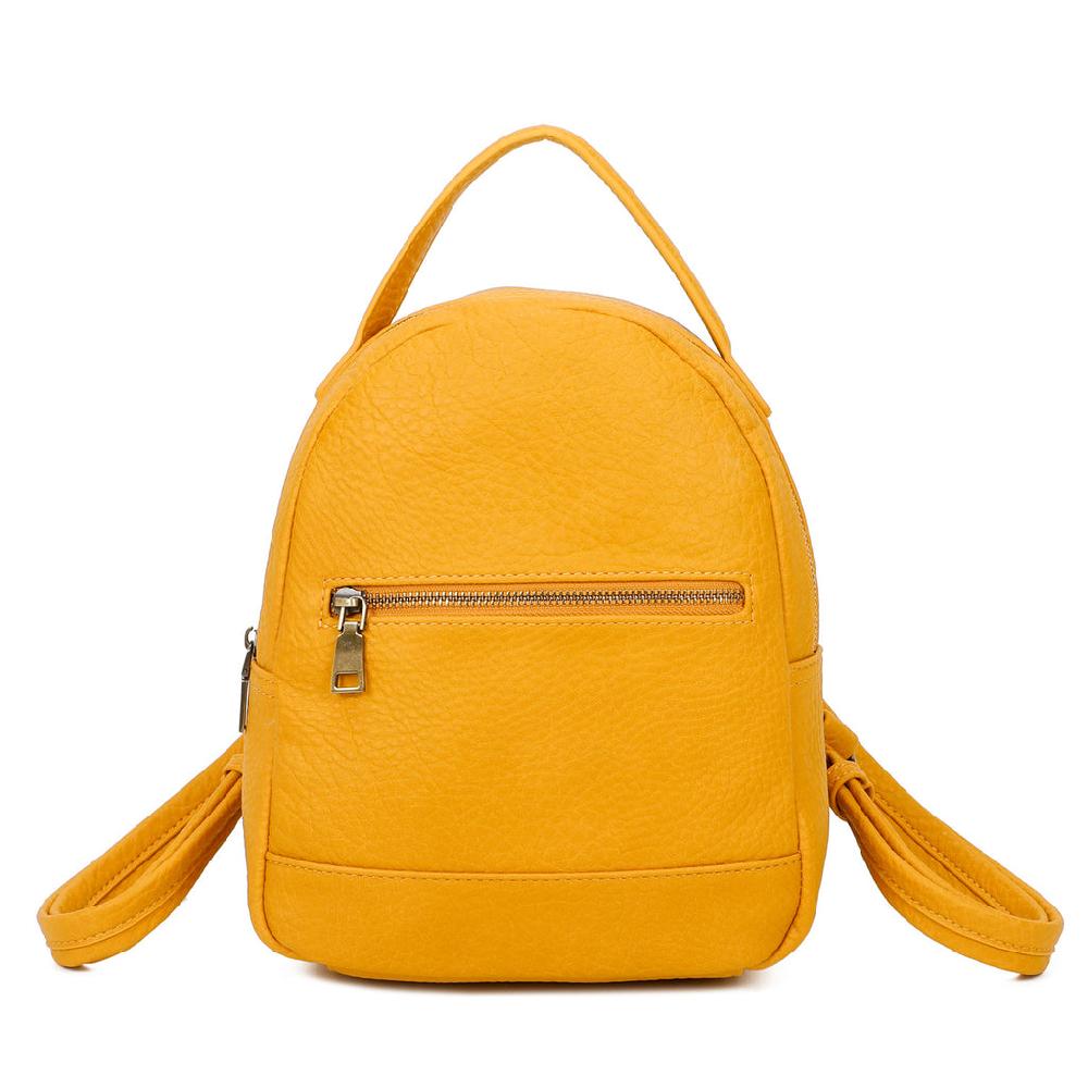 ampere creations Sirena Sustainable Vegan Leather Simply and Modern Backpack - Mustard