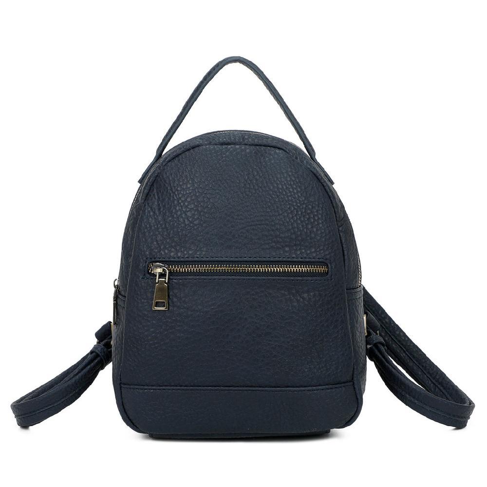 ampere creations Sirena Sustainable Vegan Leather Simply and Modern Backpack - Navy Blue
