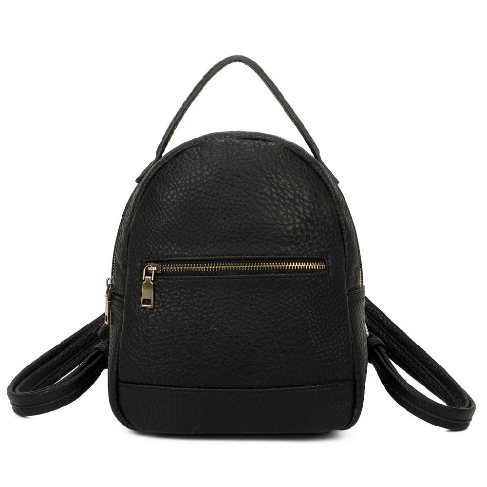 ampere creations Sirena Sustainable Vegan Leather Simply and Modern Backpack - Black