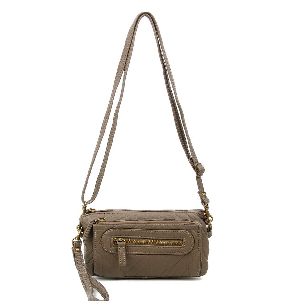 ampere creations The Anita Three Way Crossbody Wristlet - Dark Grey