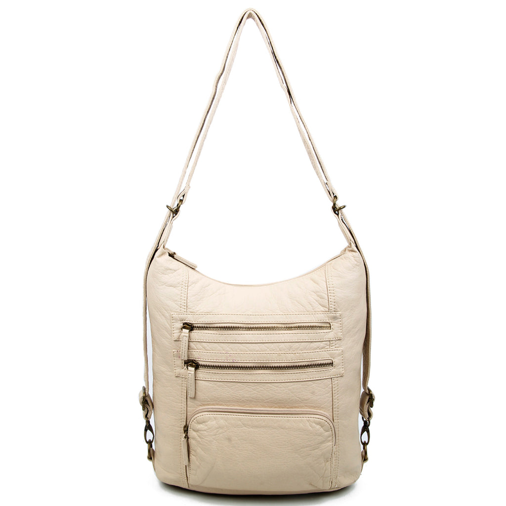 ampere creations The Lisa Convertible Backpack Crossbody - Taupe