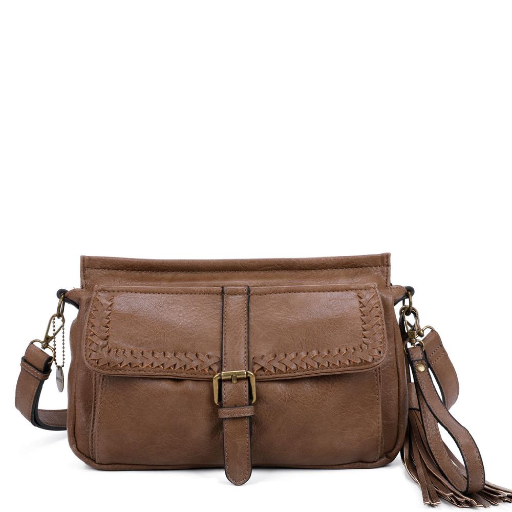 ampere creations Whitney Messenger Crossbody - Shiitake Brown