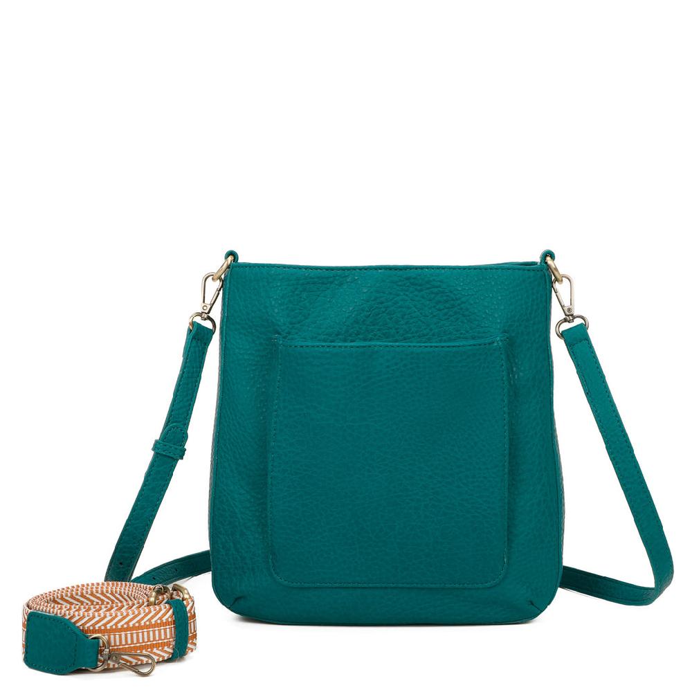 ampere creations Zara Vegan Leather Multi Interchangeable Strap Crossbody - Teal