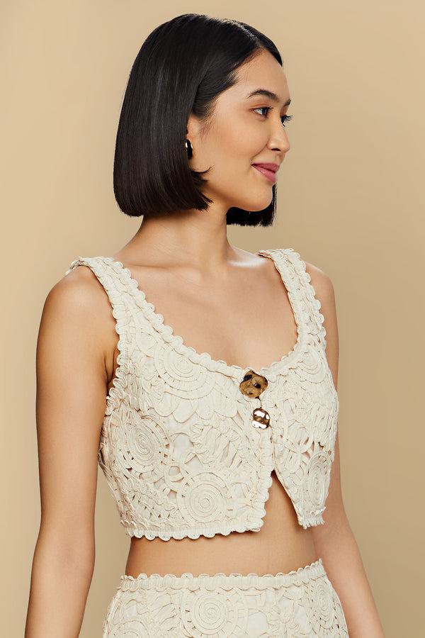 Amur Aella Crop Top IVORY