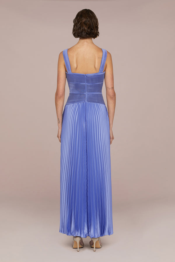 Amur Alaia Pleated Gown Sail Blue